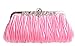 Womens Vintage Satin Pleated Envelope Evening Cocktail Wedding Party Handbag Clutch (17 Colors)