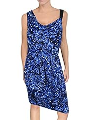 Elastane/Polyester/Silk Gathered Asymmetric Sleeveless Floral Print Elasticized   Waistline Cowl Neck Jumpsuit 