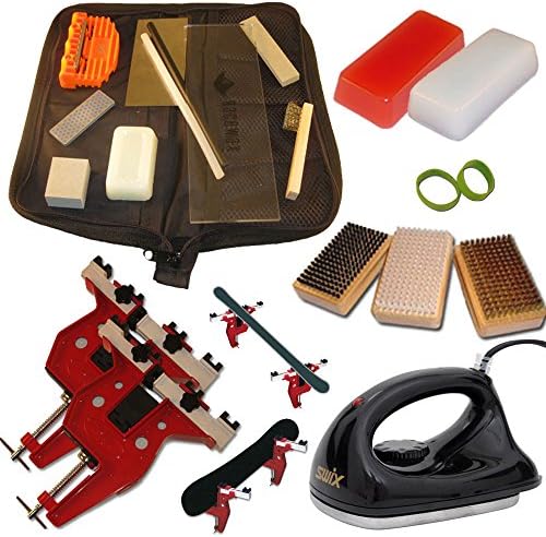 Ultimate Dual Snowboard Ski Kit Metal Vise Iron Tools Wax +More