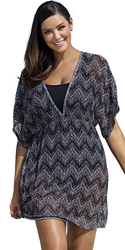 swimsuitsforall Women's Black Zig Zag Empire Tunic