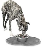 Petmate Le Bistro Single Pet Food Mat, Gray, Large