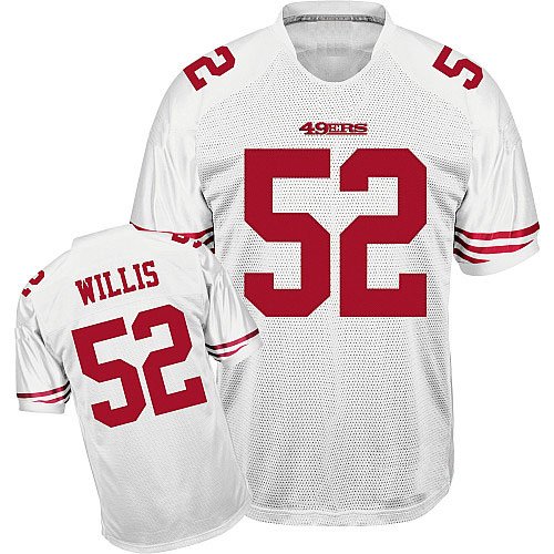 San Francisco 49ers #52 Patrick Willis White NFL Jerseys Authentic Football Jersey Size 48-56 (Please Select the Size When You Order, Can Do Drop Shipping)