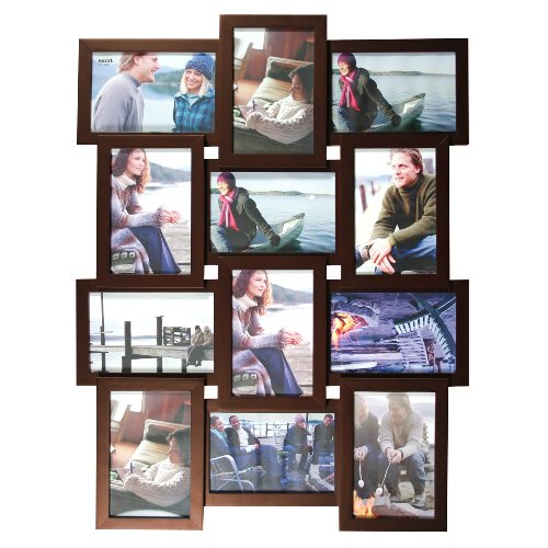 Nexxt by Linea Array Collage Wall Frame, Holds Twelve 4-Inch-by-6-Inch Photos, Java