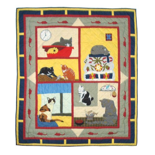 Patch Magic 50-Inch by 60-Inch Cat Tales Throw