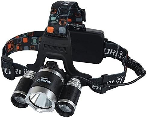 Nicequip Jopuzia® Waterproof LED Headlamp, 4 Modes 3 X CREE XM-L T6 LED 5000 Lumens Headlamp Hands-free Head Flashlight Lamp For Camping Fishing Hiking Jogging Bicycling Traveling Reading (RJ-5000)