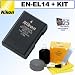 Nikon EN-EL14 Rechargeable Li-Ion Battery + 5pc Deluxe Cleaning Kit for Nikon D3100, D3200, D5100, D5200, Coolpix P7000, P7100 & P7700 Digital Cameras