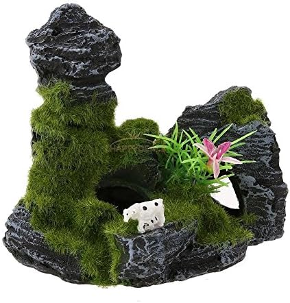New Aquarium Fish Tank Ornament Rockery Mountain Cave Landscape Underwater Decor 6aGreen Set43