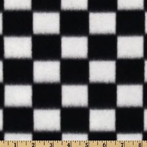 60-Wide-Fleece-Buffalo-Check-Black-White-Fabric-By-The-Yard