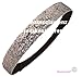 Silver Glitter Headband by Kenz Laurenz - Elastic Stretch Sparkly Headbands for Teens Girls Women Softball Volleyball Basketball Sport Teams Set Pack Store