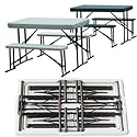 Foldable 3 Piece Portable Picnic Table & Benches Outdoor WHITE