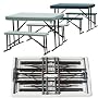 Foldable 3 Piece Portable Picnic Table & Benches Outdoor GREEN