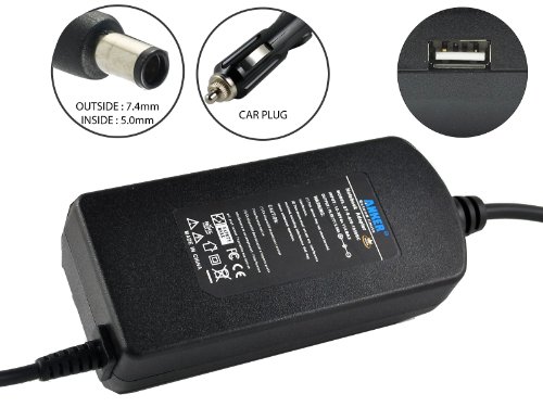 CE FCC Chargeur-Adaptateur de voiture avec port USB de marque Anker® pour ordinateur portable Dell Inspiron 12 13 14 13r 14r 15r 17r 13z 15r 14z 13z 11z 510 1010 1011 1012 1370 1420 1464 1470 1501 1520 1521 1526 1564 6000 6400 E1500 E1501 1012 1720 1721 1750 1764 600m 500m 630m 640m 700m; Dell Latitude D420 E5500 E5400 E4300 D430 D510 E6410 E6400 D630 D610 D600; Dell Vostro 1510 1400 1500; Dell Studio 1558 1535 1537 1555 XPS M1210 PA12 PA-17 [19.5V 3.34A 65W 7.4*5.0mm central-pin][Garantie 18 Mois]