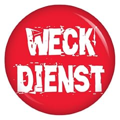 Weckdienst Button Ansteckbutton 37mm f�r Wickeltasche oder Kinderwagen