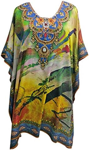CHIKTONES WOMANS BEACH KAFTAN SHORT PRINTED CAFTAN