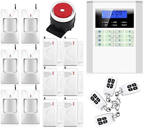 Home Security Alarm Smart Home Wireless/Wired GSM/PSTN Home Security Alarm System 6 Pcs Motion PIR Infrared Detector + 6 Pcs Door / Window Sensor