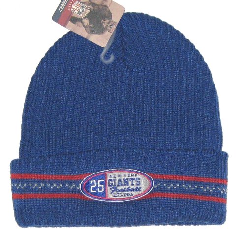 New York Giants NFL Reebok Gridiron Classic Blue Cuffed Knit Beanie Hat