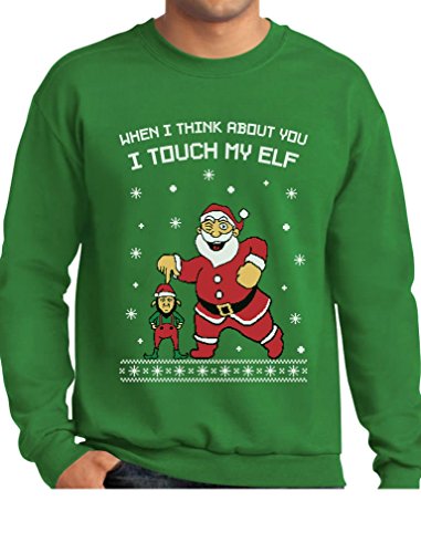 TeeStars - I Touch My Elf Ugly Christmas Sweater Sweatshirt