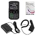 Rapid Car Charger with IC Chip + Home Travel Charger + Black Rubberized Hard Cover Case + LCD Screen Protector By GTMax for Verizon HTC Ozone XV6175