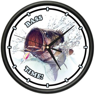 BASS FISHERMAN 1 ~Wall Clock~ fishing fish large mouth