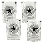 SAVE $4.00 - Dallas Cowboys 4-Piece Square Shot Glass Set $25.95