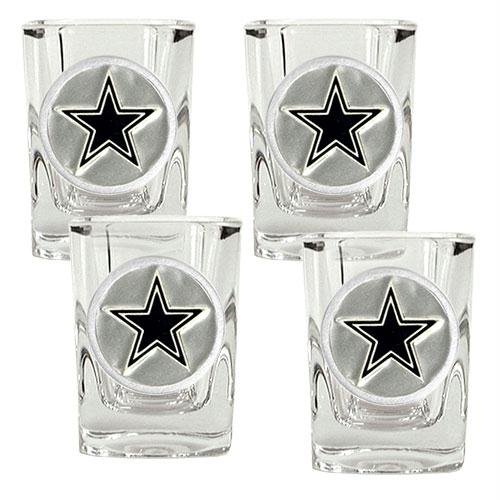 NFL Dallas Cowboys Four Piece Square Shot Glass Set