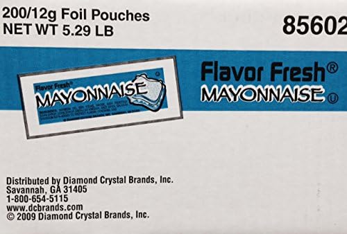 Mayonnaise Packets 200/12g Foil Pouches 5.29 Lbs