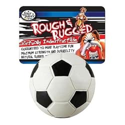 Four Paws Rough & Rugged Soccer Ball with Bell - 2 3/4"