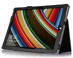IVSO Slim Book Etui Housse pour Microsoft Surface Pro 3 Tablette (Noir