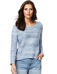 Indigo Collection Pure Cotton Crochet Jumper