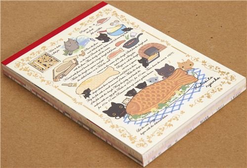 Imagen 2 de Bloc de notas del gato Kutusita Nyanko con peces y tarta