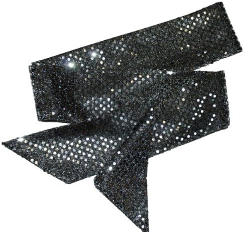 Black and Silver Sequin Sash Belt / Hair tie / Scarf