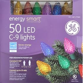 GE StayBright 50 Indoor/Outdoor Holiday LED C-9 Multi Color Light String