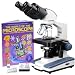 AmScope B120B-WM-BS Siedentopf Binocular Compound Microscope, 40X-2000X Magnification, Brightfield, LED Illumination, Abbe Condenser, Double-Layer Mechanical Stage, Includes Book and Blank Slides