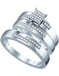 0.15CT DIAMOND MICRO PAVE TRIO SET