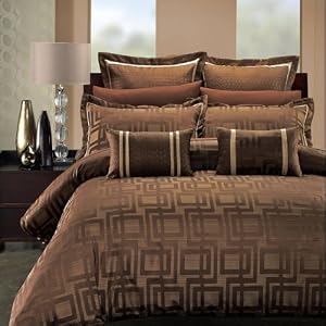 7PC- King/Cal-King Janet Jacquard Duvet Cover Set By Hotel Collection