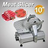 Pro 10" Blade Electric Meat Slicer 240w 530RPM with Dual Baffle Plates