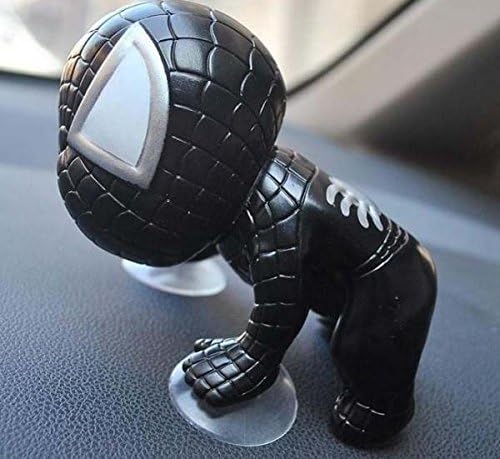 16CM Spider ManToy Climbing Spiderman Window Sucker Spider-Man Doll Car Home Interior Decoration (Black)