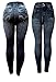 david collection Womens S-M-L Size Leggings/Jeggings Skinny Leg Print Denim Jeans Style ONE Size Black