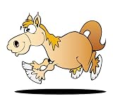 Children's Wall Decals - Cartoon Horse - 24 inch Removable Graphic