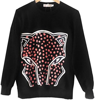 Girls' Generation Yoona Sweater SNSD Cartoon Leopard Hoodie Fleece Pullover (M)