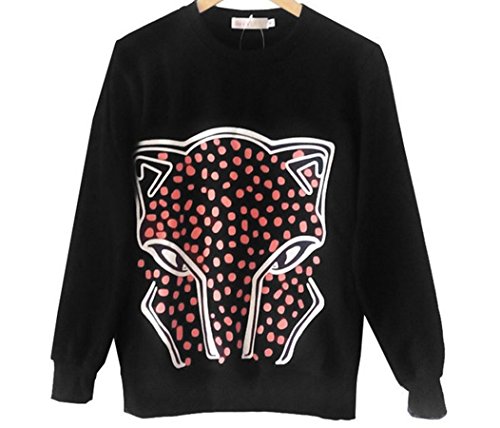 Girls' Generation Yoona Sweater SNSD Cartoon Leopard Hoodie Fleece Pullover (M)