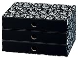 Produkt-Bild: NIPS 110045251 ECO line SILVA Schubladenbox A4 mit 3 Schubladen, B 32,0 x T 24,5 x H 18,0 cm, schwarz/wei&szlig;