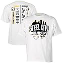 Reebok Pittsburgh Penguins 2009 NHL Stanley Cup Champions-Pittsburgh Steelers 2009 Super Bowl Champions White City of Champs Premium T-shirt