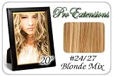 Pro Extensions Body Wave 20″ x 39″ #24/27 Light Blonde w Dark Blonde Highlights 100% Clip on in Human Hair Extensions Reviews