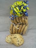 Chocolate Chip Texas Yellow & Blue Curling Ribbon Gift Bag Filled with 1 Dozen Fresh Baked Chocolate Chip Cookies
