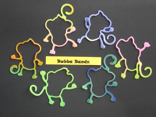 Tie Dye Monkey Shaped Rubber Bandz 12 Pack