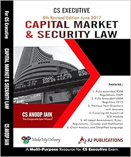 Capital Market & Security Law book - CS Executive June 2017 Exam - CS. Anoop Jain 