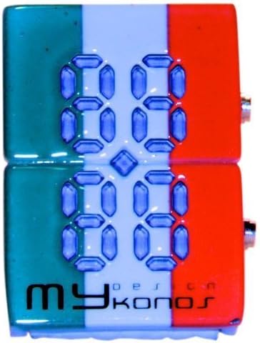 Mykonos Unisex Digital Watch with LCD Dial Digital Display and White Leather Strap Led Italy