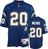Natrone Means Reebok NFL Navy Premier Throwback San Diego Chargers Jersey - X-Large