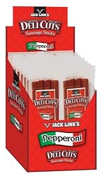 Jack Link's Deli Cuts Sausage Sticks, Pepperoni, 3-Ounce Packages (Pack of 16)